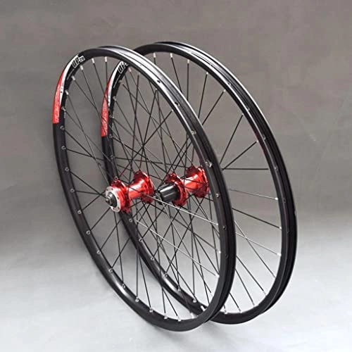 Roues VTT : M-YN MTB Wheelset 26" / 27.5" Vélo Vélo Rim VTT Roue VTT 32h Frein à Disque 8 9 Vitesse Remise Rapide(Size:26inch, Color:Rouge)