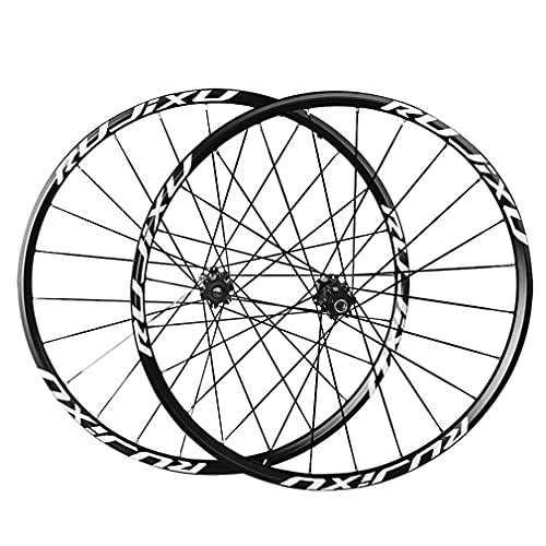 Roues VTT : Paire de roues de vélo de montagne 26, 27, 5, 29 pouces, moyeu en carbone, rayons plats 24H, frein à disque, axe traversant, avant 2, arrière, 4 roulements scellés, roues de vélo VTT adaptées à 7, 8, 9