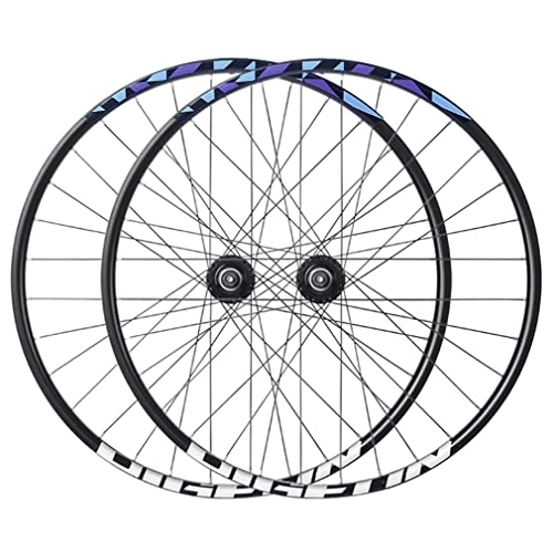 Roues VTT : Paire de roues de vélo de montagne 27, 5 '' frein à disque jante VTT à dégagement rapide ensemble de roues avant arrière roues de vélo moyeu 32H pour volant d'inertie rotatif 7 / 8 vitesses 2800g (
