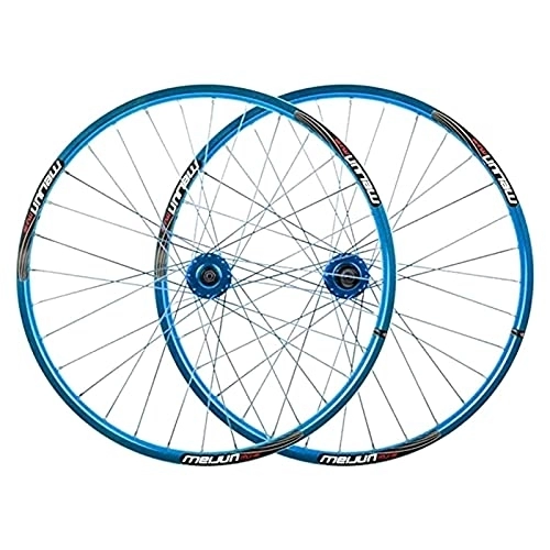 Roues VTT : UPPVTE Vélo de Montagne 26"Roue, Alliage Double Mural 3 2H MTB Frein à Disque Bicycle SheelSet Compatible 7 8 9 10 Vitesse Wheels (Color : Blue)