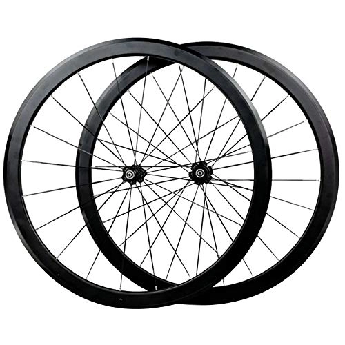 Roues VTT : Zatnec Cyclisme Roues Roues De Cyclisme 700C, Vélo Wheelset 24 Trous Super Light Roulement V Frein 7-12 Roue À Quai Double Mur VTT Jante (Color : Black)