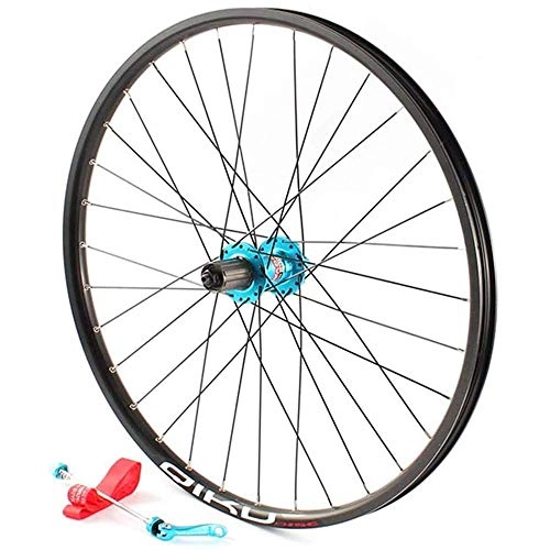 Roues VTT : ZKORN Bicycle Accessories， 26" Bike Front Wheel Rear Wheel Disc Brake Double Wall Alloy Wheel Bicycle Wheelset Quick Release Black 32H 8 9 10 Speed, RearBlue