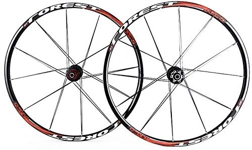 Roues VTT : ZKORN Bicycle Accessories， Bicycle Wheel 26 27.5 inches Pair of Wheels Rim Alloy Double Walled Disc Brake 7 Palin 7-11 Speeds in Front and Back 1800g, Red-26IN