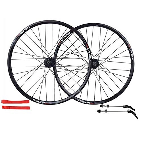 Roues VTT : ZKORN Bicycle Accessories， Bike Wheel Set 26" Bicycle Wheel Double Alloy Rim Q / R 7 8 9 10 Speed Bike Wheelset 32H, Black-26in