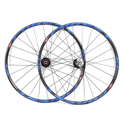 Roues VTT : ZNND 26" / 27.5" inch Mountain Bike Wheelset Super Light vélo Double paroi Jantes Disque de Frein QR 8 / 9 / 10 / 11 Vitesse Palin Sealed moyeu à roulement (Color : Blue, Size : 27.5in)