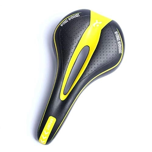 Sièges VTT : ACEACE Selle de VTT Soft Mountain VTT MTB Road Cycling Amortisseur Hollow Creux Bicycle Selle Anti-Skid Gel Gel PU Bicycle Bicycle Accessoires (Color : Yellow)