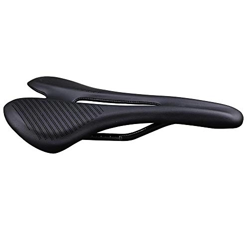 Sièges VTT : AOZAX Selle de vélo Fibre de Carbone Road MTB Selle Utilisez 3K T800 Carbon Matériau Carbon Pads Coussins en Cuir Super léger Ride Bicyclettes Siège Confortable et Stable (Color : Black)
