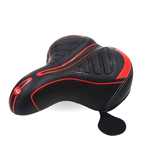 Sièges VTT : ARFUTE Portable Comfort Wide Seat Thicken Bike Saddle Wide Saddle Bike Seat Saddle(Black & Red)