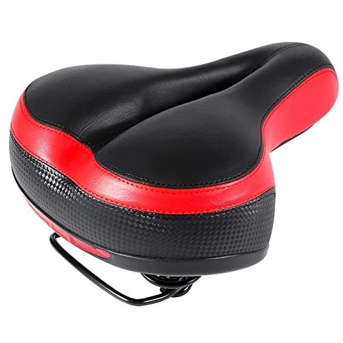 Sièges VTT : Coussin de selle de vélo absorbant les chocs, doux, confortable, creux, imperméable, respirant, large selle de VTT rouge