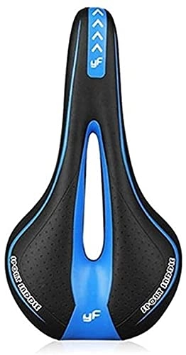 Sièges VTT : Fisecnoo Selle de vélo en gel de silicone extra doux pour VTT - Couleur : noir et bleu