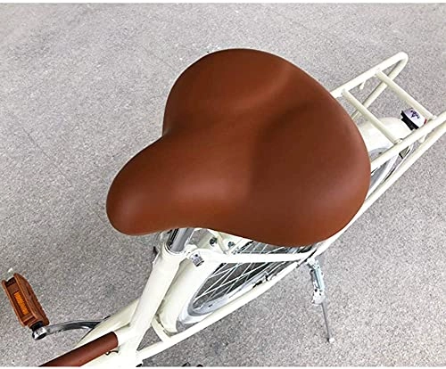 Sièges VTT : Fisecnoo Selle de vélo extra large, surdimensionnée, rembourrée et confortable - Coussin ergonomique en mousse - Couleur : marron