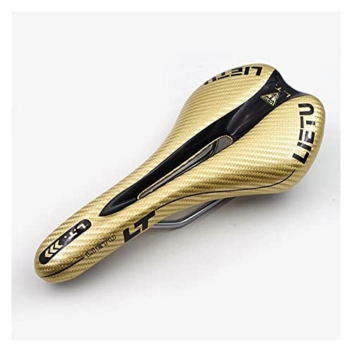 Sièges VTT : JINYAWEI Selle de vélo de course VTT en fibre de carbone avec coussin (couleur : doré / noir)