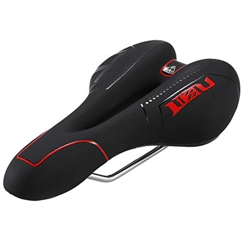 Sièges VTT : NERB Selle vélo Confortable et Souple Coussin Respirant VTT VTT Selle Skidproof Silicone vélo siège (Color : Red)