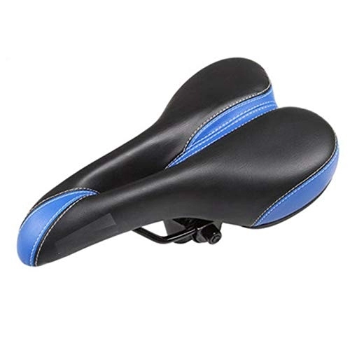 Sièges VTT : PPLAS Selle de vélo confortable large pour VTT - Absorption des chocs - En coton souple et élastique - Coussin creux - 27 x 16 x 13 cm - Pour homme - Couleur : bleu