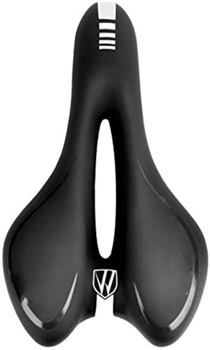 Sièges VTT : RXL Solide Accessoires Vélo épais Selle VTT Seat Coussin Confortable Coussin élastique réfléchissant Accessoires Vélo Durable (Color : Black)