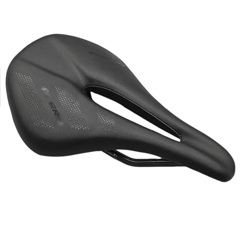 Sièges VTT : Selle de VTT en carbone à nez court - Selle de vélo de route super légère en cuir avec coussins en carbone - Confortable - Noir