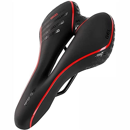 Sièges VTT : ShoppyCharms Selle de vélo en gel pour VTT et vélo de route - Confortable et doux - Coussin de cyclisme d'exercice pour homme et femme (couleur : type A rouge)