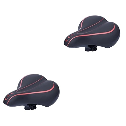 Sièges VTT : Sosoport 2 Pièces Pad Vélo Remplacement Preuve Noir Ergonomique-Femme Siège Selle Mâle Rouge Absorption Simple Coussin Confortable pour L'Extérieur