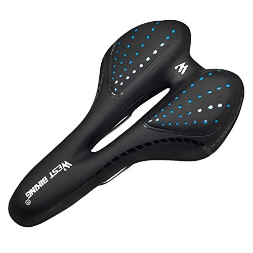 Asientos de bicicleta de montaña : ACEACE MTB Bicicleta de montaña Ciclismo Espesado Comfort Extra Ultra Soft Silicone 3D Gel Pad Cushion Cubierta de cojín Bicicleta Sillín Asiento (Color : Black Blue)