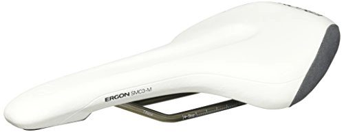 Asientos de bicicleta de montaña : Ergon SMC3 Pro - Sillín ergonómico para Bicicleta de montaña, Color Blanco Negro Negro Talla:Small