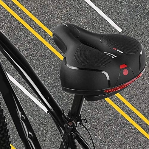 Asientos de bicicleta de montaña : Estable ensanchamiento buen elástico bicicleta sillín bicicleta cojín para proteger su trasero (188 negro rojo)