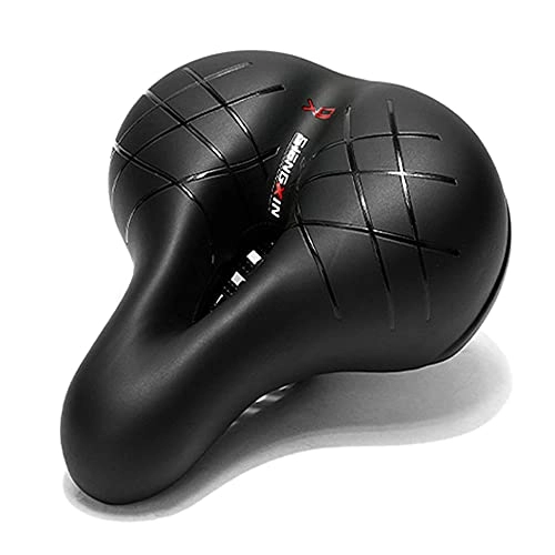 Asientos de bicicleta de montaña : Flytise Sillín de bicicleta cómodo de repuesto ancho impermeable con doble bola de absorción de golpes para mounta MTB