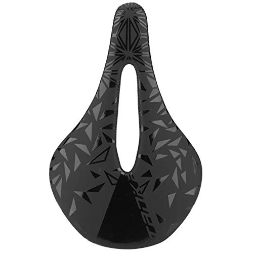 Asientos de bicicleta de montaña : Funda de asiento de repuesto transpirable de fibra de carbono para bicicleta, asiento hueco para mujeres y hombres, universal(black, 155mm)