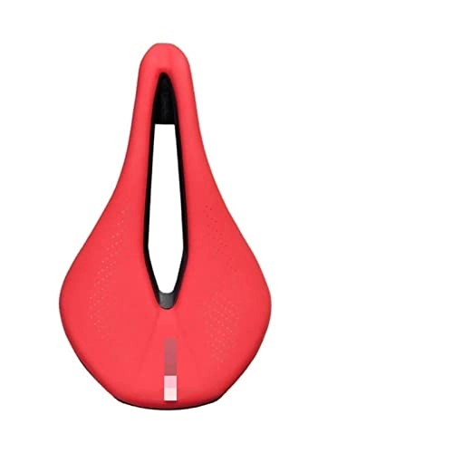 Asientos de bicicleta de montaña : GUOYAN SHOP Sillín de bicicleta de gel de sílice suave PU Cómodo de cuero Cojín de asiento de bicicleta de montaña Cojín a prueba de choques del asiento delantero 143 / 155mm ( Color : 240-143mm red )