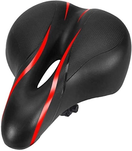 Asientos de bicicleta de montaña : JJJ Accesorios de bicicleta Cubierta de sillín de bicicleta Sillín espesado Sillín de montar Equipo de comodidad (Color: Rojo+negro)