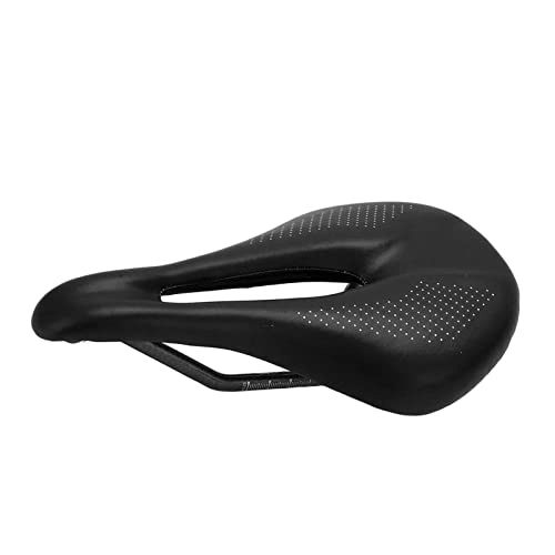Asientos de bicicleta de montaña : LATINDAY Sillín hueco de bicicleta de carretera, cojín de asiento delantero de fibra de carbono, accesorios de bicicleta, diseño ergonómico cómodo para bicicleta de carretera MTB 143 mm (negro)