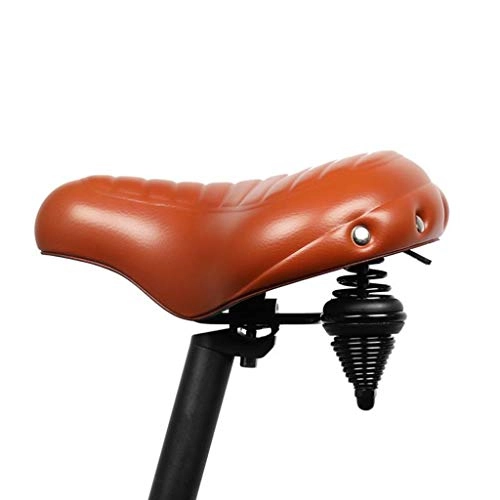 Asientos de bicicleta de montaña : LDDLDG Asiento de gel para bicicleta, cómodo y ancho para asiento de bicicleta, funda de sillín grande para Big Bum Sporting (color: marrón)