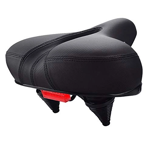 Asientos de bicicleta de montaña : luckiner Cojín de sillín de bicicleta con luz trasera para asiento de bicicleta, diseño ergonómico, absorción de golpes, color negro