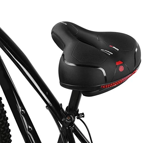 Asientos de bicicleta de montaña : Omabeta Good Elastic Bike Saddle Shock Absorption Soft Bicycle Seat Cushion para proteger su trasero (188 negro rojo)