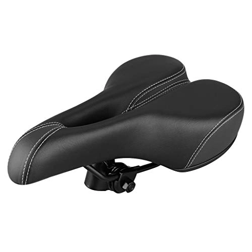 Asientos de bicicleta de montaña : QSCTYG Confort Amplia Grande del vago de la Bicicleta del Gel de Crucero Adicional Asiento Deportivo Suave cojín de la Silla de Montar sillín de Bicicleta (Color : Black, Size : One Size)