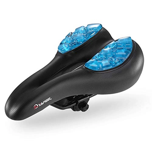 Asientos de bicicleta de montaña : Selighting Asiento de Bicicleta, Silln de Asiento de Bicicleta de Gel, Cmodo Acolchado de Espuma de Memoria con los Resortes, Asiento Silla de Bici / MTB Respirable Bike Seat Saddle (Negro+Azul)