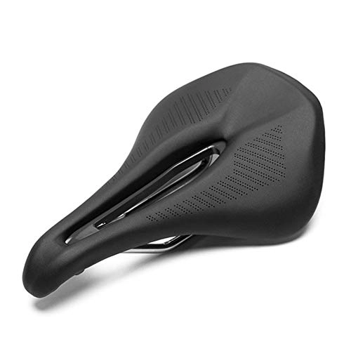 Asientos de bicicleta de montaña : SHIHONGPING sillín de Bicicleta Nuevo Diseño 260g Sólo 165 * 252mm Presión No Cuerpo Carretera / MTB / TT Racing sillín (Color : Black)