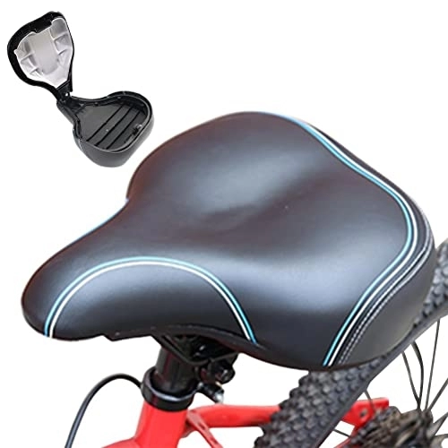 Asientos de bicicleta de montaña : Sillín de bicicleta de gran tamaño, de espuma de silicona gruesa, cómodo con espacio de almacenamiento para bicicleta de montaña, bicicleta de carretera