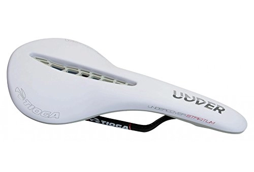 Asientos de bicicleta de montaña : Tioga montaña Undercover Carbon White sillín de Bicicleta Unisex, Color Blanco