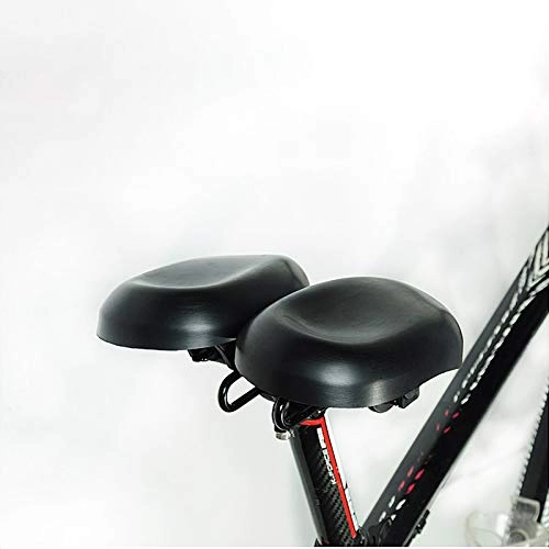 Asientos de bicicleta de montaña : Verdelife - Sillín de bicicleta con doble almohadilla para bicicleta, sin nariz, ajustable, diseño a prueba de golpes