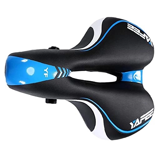 Asientos de bicicleta de montaña : VusiElag Asiento Bicicleta Silla Cubierta de Gel Suave Acolchado del Amortiguador Transpirable para MTB de Aluminio de Ciclo Hombres Mujeres Azul