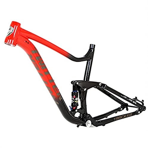 Cuadros de bicicleta de montaña : 27.5 / 29er Trail Mountain Bike Frame 17'' / 19'' Suspensión completa MTB Frame Travel 120mm XC / AM / DH 12x148mm Thru Axle Boost Marco de aleación de aluminio con amortiguador trasero (Color : Red, Size :