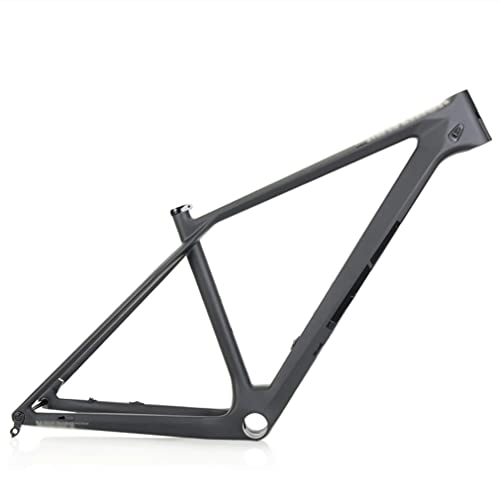 Cuadros de bicicleta de montaña : 27.5er Cuadro MTB Fibra de Carbono Freno de disco Cuadro rígido de bicicleta de montaña Cuadro de bicicleta de 15'' / 17'' / 19'' Eje pasante 12x142 mm Enrutamiento interno (Color : Black, Size : 15'')