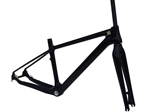 Cuadros de bicicleta de montaña : 3 K de carbono brillante MTB Bicicleta de montaña Marco (para BB30) 19 + Tenedor