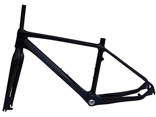 Cuadros de bicicleta de montaña : Carbone 3 K brillant VTT Cadre de vélo (pour BSA) 45, 7 cm + Fourchette