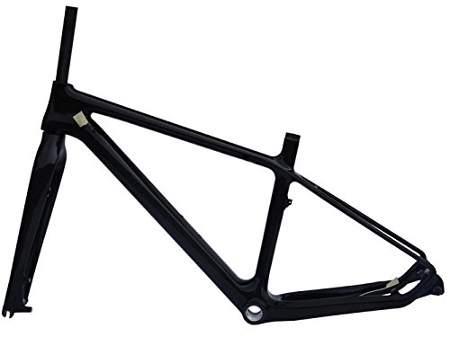 Cuadros de bicicleta de montaña : Carbone 3K brillant VTT Cadre de vlo (pour BSA) 43, 2cm + Fourchette