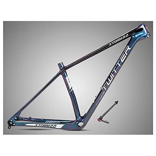 Cuadros de bicicleta de montaña : DFNBVDRR 29IN Carbono Cuadro Mountain Bike Freno De Disco Eje Pasante 12x142mm Fibra De Carbono 15'' / 17'' / 19'' Cuadro MTB BB92 Pedalier (Color : Black, Size : 15x29in)