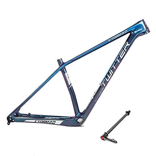 Cuadros de bicicleta de montaña : DFNBVDRR 29IN Carbono Cuadro Mountain Bike Freno De Disco Eje Pasante 12x142mm Fibra De Carbono 15'' / 17'' / 19'' Cuadro MTB BB92 Pedalier (Color : Blue, Size : 15x29in)