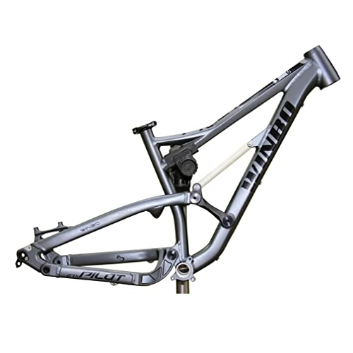 Cuadros de bicicleta de montaña : FAXIOAWA 26er / 27.5er Cuadro de suspensión de Bicicleta de montaña 16.5'' Aleación de Aluminio Marco MTB Freno de Disco Eje pasante 12 * 142 mm (Color : Dark Grey, Size : 26 * 16.5'')