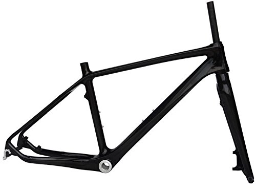 Cuadros de bicicleta de montaña : Flyxii Full Carbon 3 K brillante bicicleta de montaña MTB Bicicleta Marco 18 "Tenedor (para BSA)