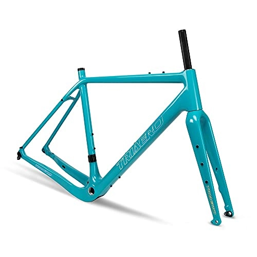 Cuadros de bicicleta de montaña : ICANIAN X-Gravel Carbon Gravel - Juego de marcos de bicicleta (montaje plano, BSA UDM, 49 / 52 / 54 / 56 / 58 cm, eje pasante 12 × 100 / 12 × 142 mm (58)
